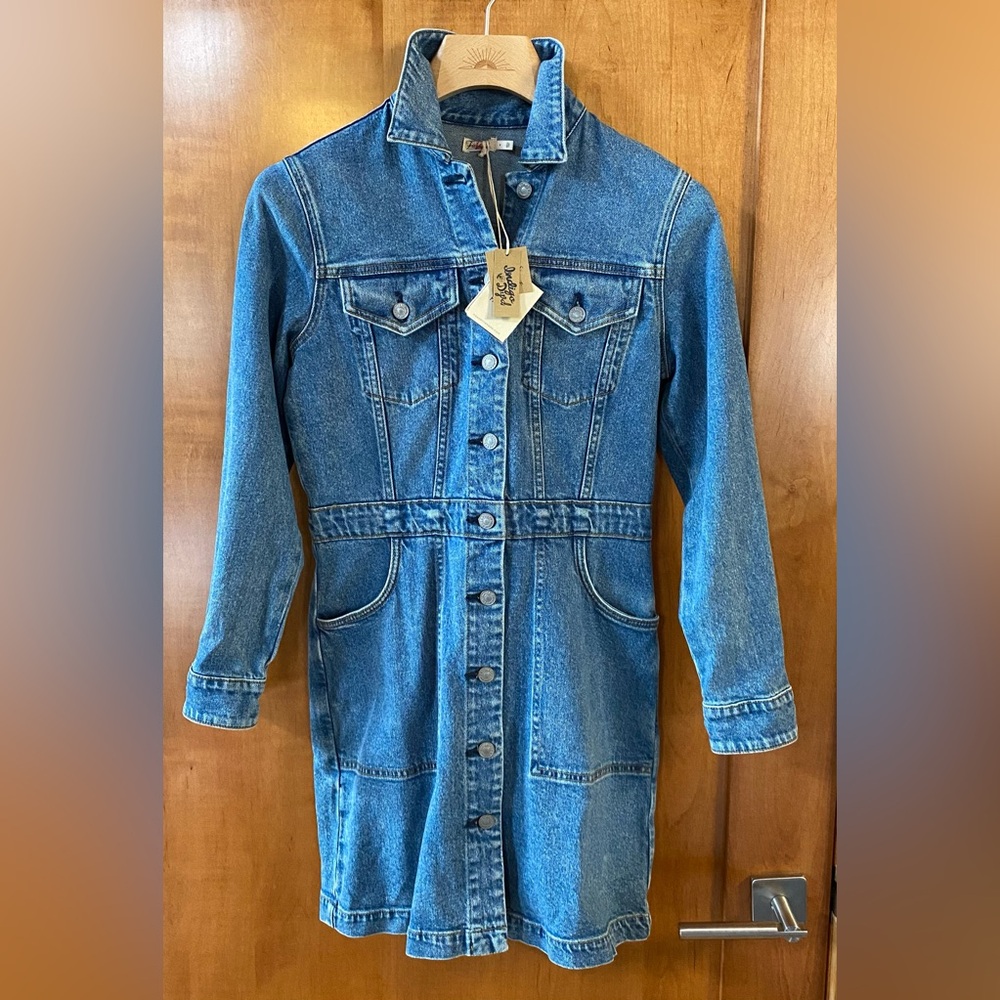 Faherty Michelle Denim Dress NWT size 4 - Picture 7 of 14